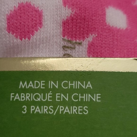 💖HP💖NWT KATE SPADE 3 Pair No Show Socks OS Trendy Pink Designer New York Funky - Picture 11 of 13